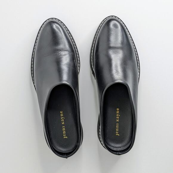 Jenni Kayne Lug Sole Mules 38 Black Leather Minimalist Quiet Luxury Chic - Picture 11 of 16